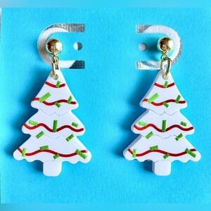 New Little Debbie MINI Christmas Tree Snack Cake Dangle Earrings - 1.5”